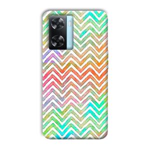 White Zig Zag Pattern Phone Customized Printed Back Cover for Oppo A77