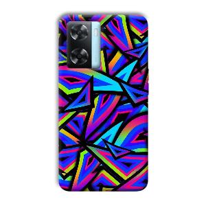 Blue Triangles Phone Customized Printed Back Cover for Oppo A77