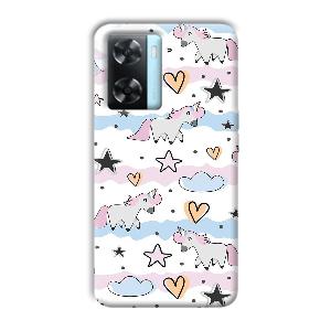 Unicorn Pattern Phone Customized Printed Back Cover for Oppo A77
