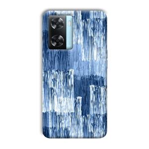 Blue White Lines Phone Customized Printed Back Cover for Oppo A77