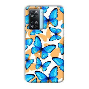 Blue Butterflies Phone Customized Printed Back Cover for Oppo A77