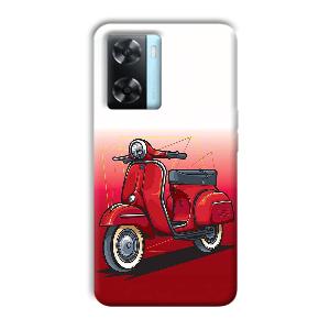 Red Scooter Phone Customized Printed Back Cover for Oppo A77