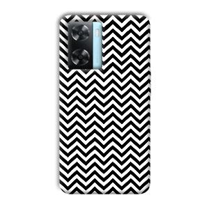 Black White Zig Zag Phone Customized Printed Back Cover for Oppo A77