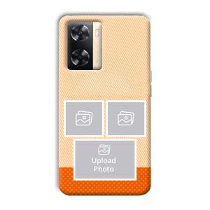 Orange Background Customized Printed Back Cover for Oppo A77s