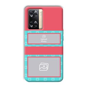 Blue Pink Customized Printed Back Cover for Oppo A77s