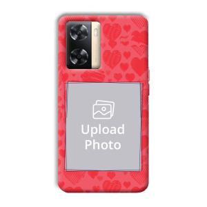 Red Hearts Customized Printed Back Cover for Oppo A77s