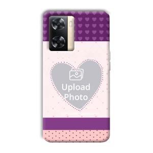Purple Hearts Customized Printed Back Cover for Oppo A77s