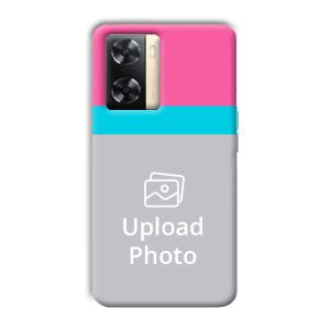 Pink & Sky Blue Customized Printed Back Cover for Oppo A77s