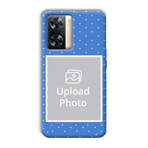 Sky Blue White Customized Printed Back Cover for Oppo A77s