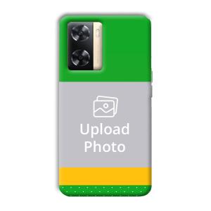 Green Yellow Customized Printed Back Cover for Oppo A77s