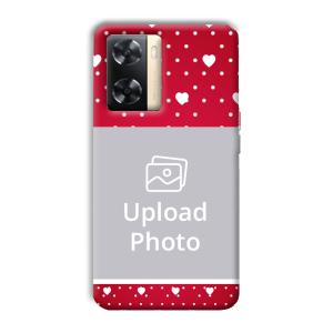 White Hearts Customized Printed Back Cover for Oppo A77s