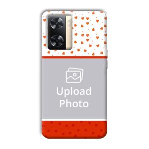 Orange Hearts Customized Printed Back Cover for Oppo A77s