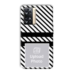 White Black Customized Printed Back Cover for Oppo A77s