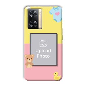 Teddy Bear Baby Design Customized Printed Back Cover for Oppo A77s