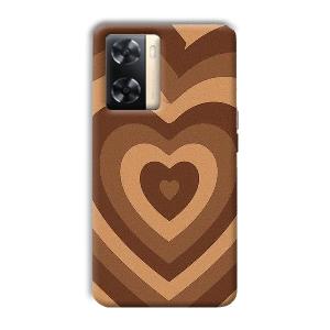 Brown Hearts Phone Customized Printed Back Cover for Oppo A77s