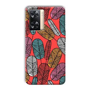 Lines and Leaves Phone Customized Printed Back Cover for Oppo A77s