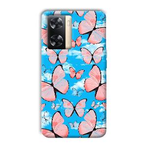 Pink Butterflies Phone Customized Printed Back Cover for Oppo A77s