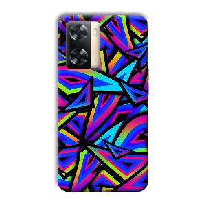 Blue Triangles Phone Customized Printed Back Cover for Oppo A77s