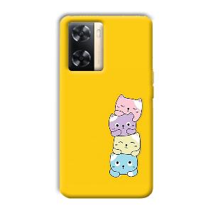 Colorful Kittens Phone Customized Printed Back Cover for Oppo A77s