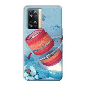 Blue Design Phone Customized Printed Back Cover for Oppo A77s
