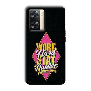 Work Hard Quote Phone Customized Printed Back Cover for Oppo A77s