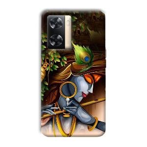 Krishna & Flute Phone Customized Printed Back Cover for Oppo A77s