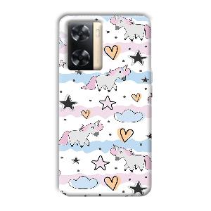Unicorn Pattern Phone Customized Printed Back Cover for Oppo A77s
