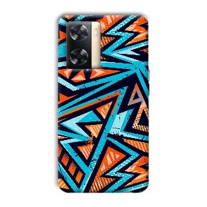 Zig Zag Pattern Phone Customized Printed Back Cover for Oppo A77s