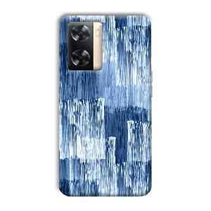 Blue White Lines Phone Customized Printed Back Cover for Oppo A77s