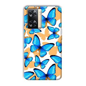 Blue Butterflies Phone Customized Printed Back Cover for Oppo A77s