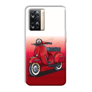 Red Scooter Phone Customized Printed Back Cover for Oppo A77s