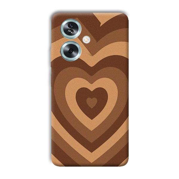 Brown Hearts Phone Customized Printed Back Cover for Oppo