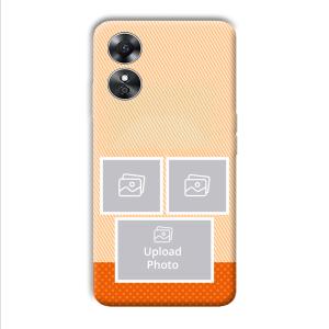 Orange Background Customized Printed Back Cover for Oppo A17