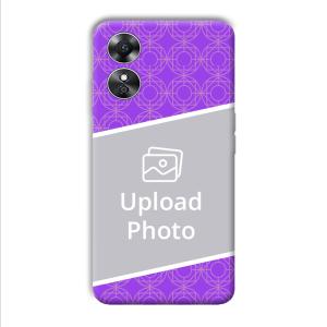 Purple Design Customized Printed Back Cover for Oppo A17