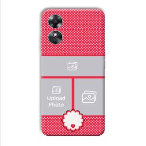 Little Hearts Customized Printed Back Cover for Oppo A17