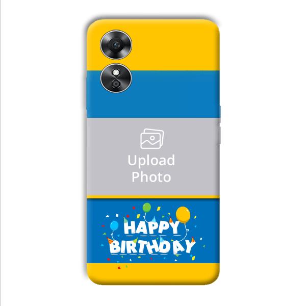 Happy Birthday Customized Printed Back Cover for Oppo A17