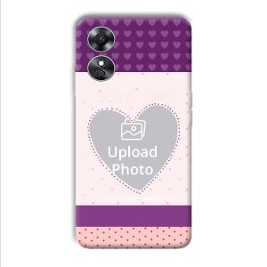 Purple Hearts Customized Printed Back Cover for Oppo A17