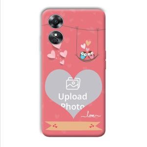 Love Birds Design Customized Printed Back Cover for Oppo A17