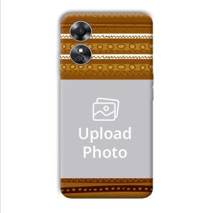 Brown Lines Customized Printed Back Cover for Oppo A17