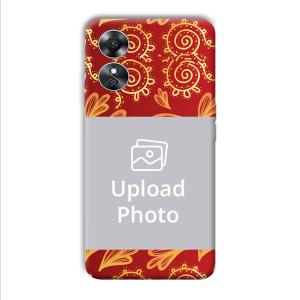 Red Design Customized Printed Back Cover for Oppo A17