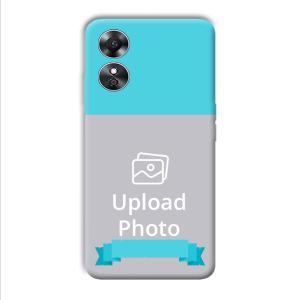 Blue Customized Printed Back Cover for Oppo A17