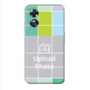 Grid Customized Printed Back Cover for Oppo A17