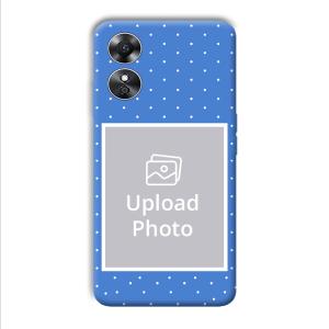 Sky Blue White Customized Printed Back Cover for Oppo A17