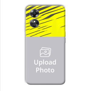 Yellow Lines Customized Printed Back Cover for Oppo A17