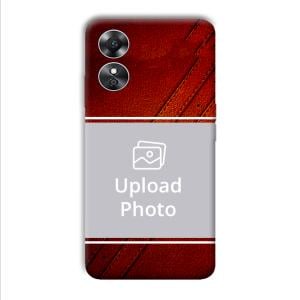 Solid Red Customized Printed Back Cover for Oppo A17