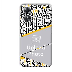 Letters Customized Printed Back Cover for Oppo A17