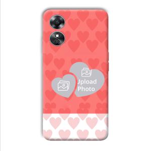 2 Hearts Customized Printed Back Cover for Oppo A17