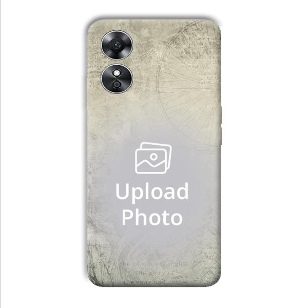 Grey Retro Customized Printed Back Cover for Oppo A17