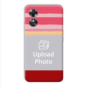 Red Pink Design Customized Printed Back Cover for Oppo A17