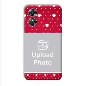 White Hearts Customized Printed Back Cover for Oppo A17